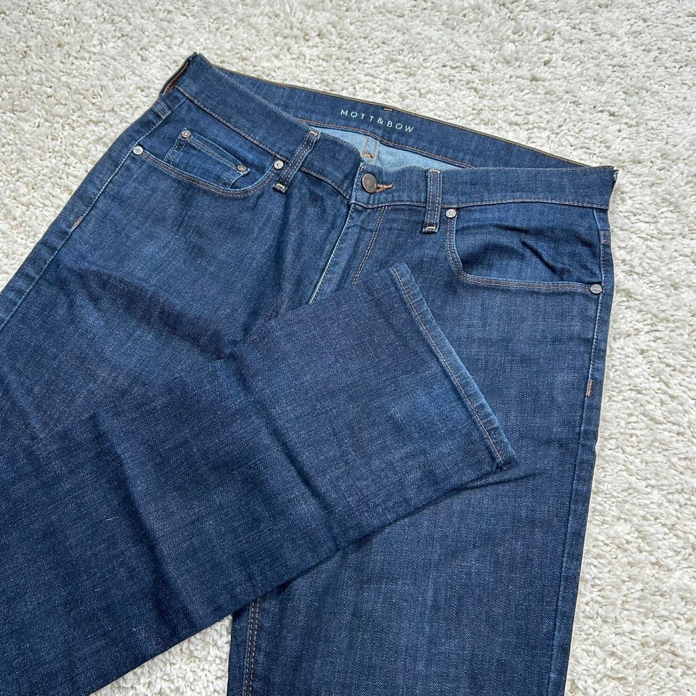 Mott and Bow Slim Jeans 33x32 Dark Blue Mosco Resin Denim Straight